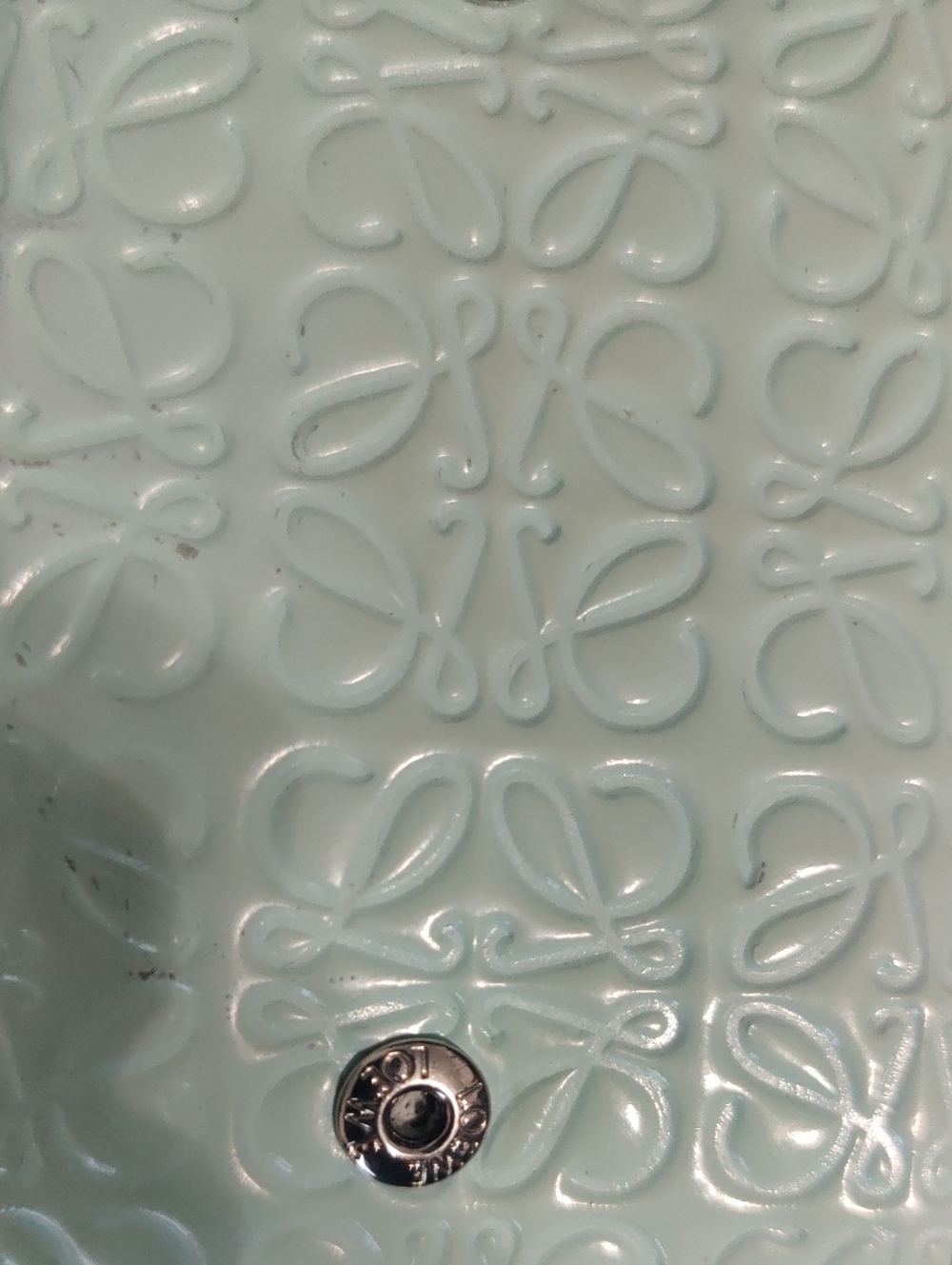 Loewe Embossed Anagram Compact Wallet Mint Green Boutique Clean Condition COA - Picture 6 of 15